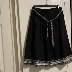J. Crew Black A-Line Skirt with White Trim